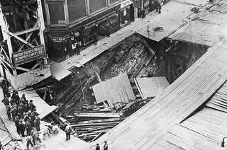 subway construction site collapsed 1915