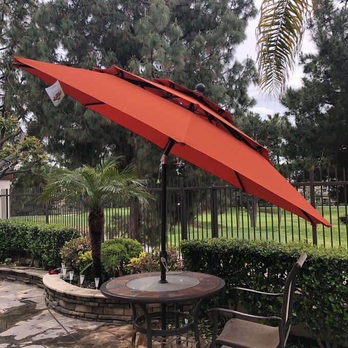 A vented umbrella