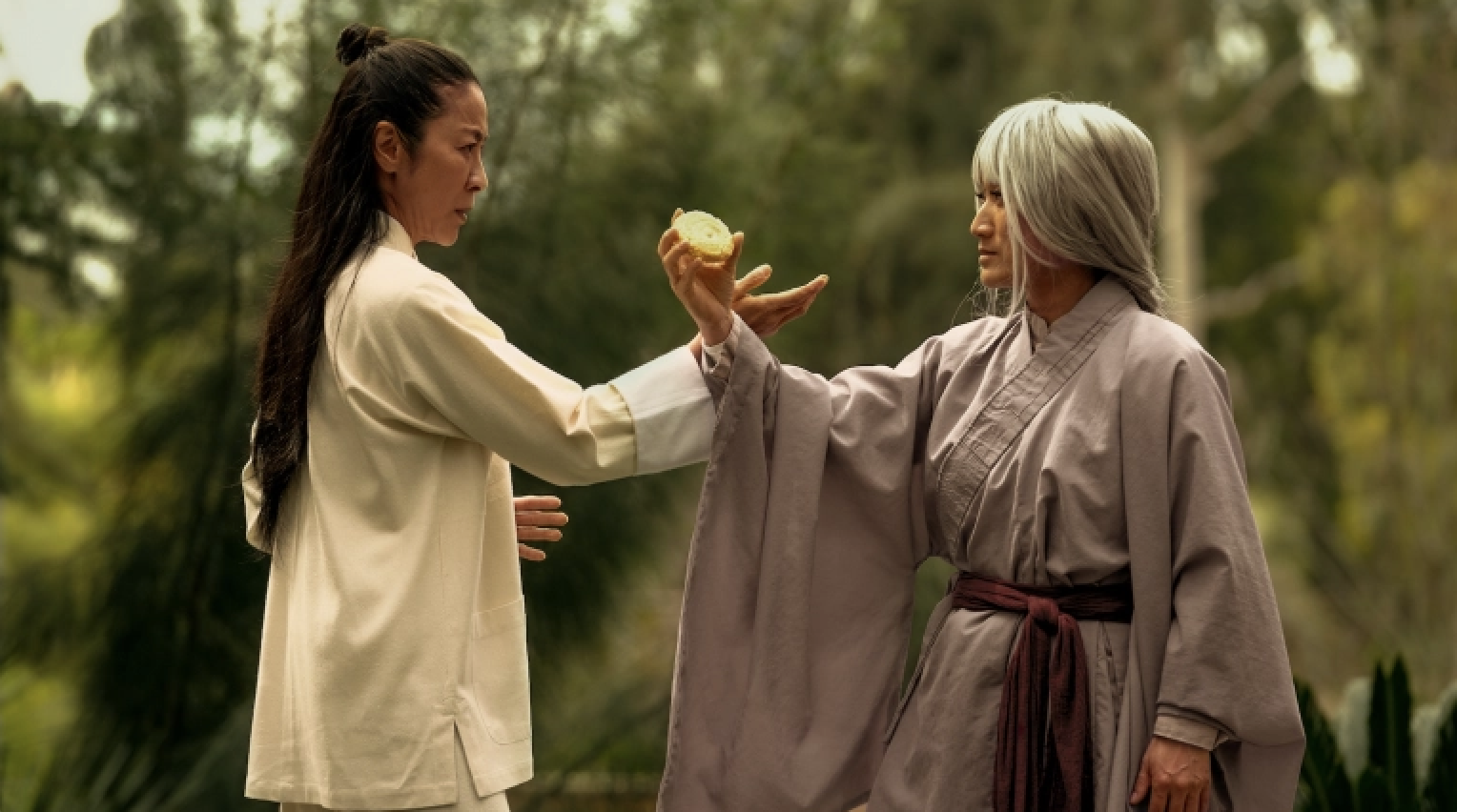 Michelle Yeoh as Evelyn training in marshal arts