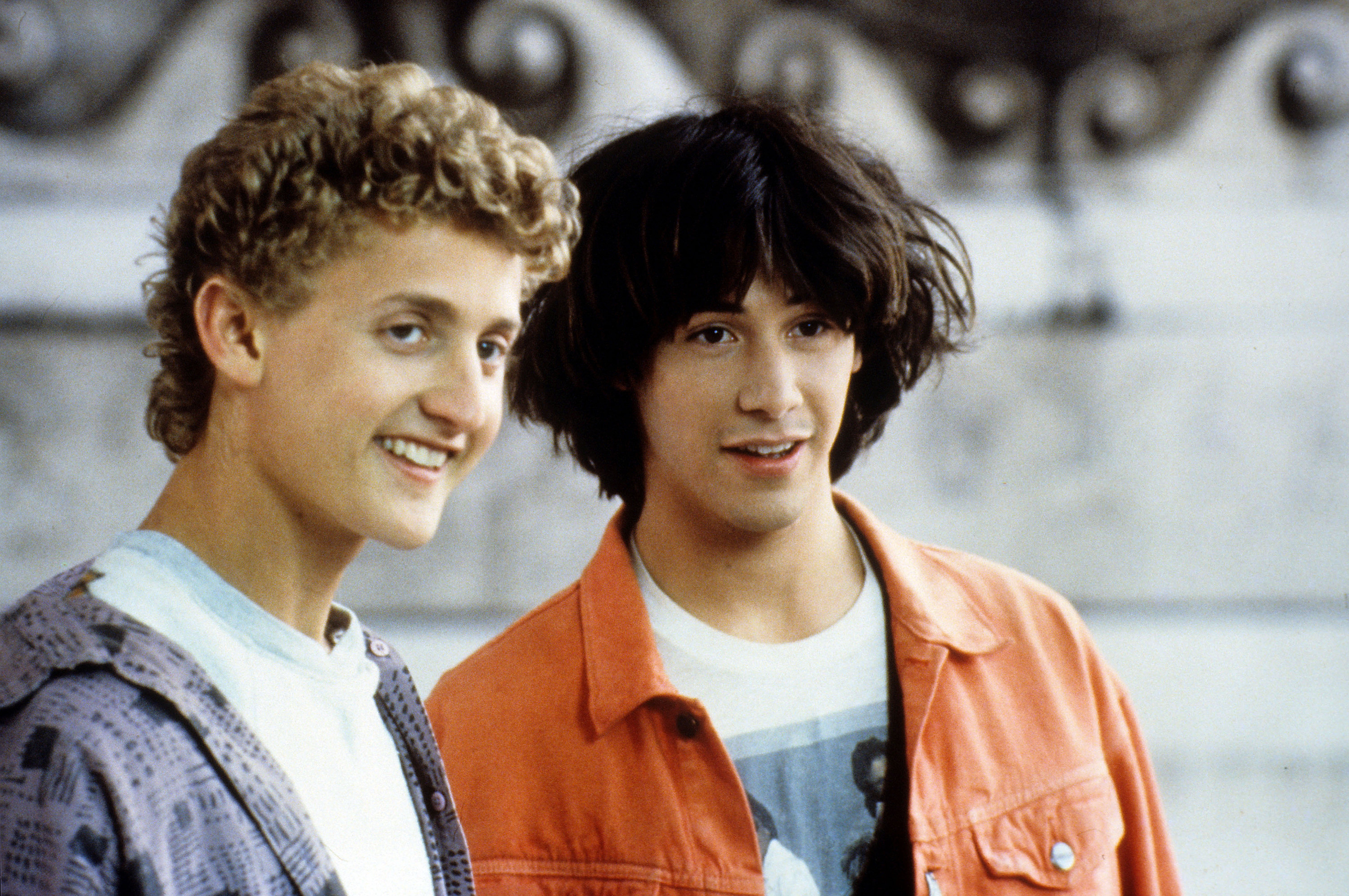 Alex WInter and Keanu Reeves smiling