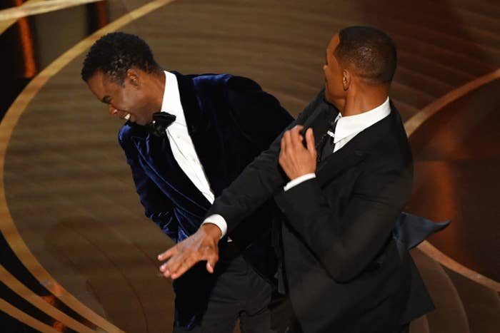 Will Smith slapping Chris Rock during the Academy Awards broadcast