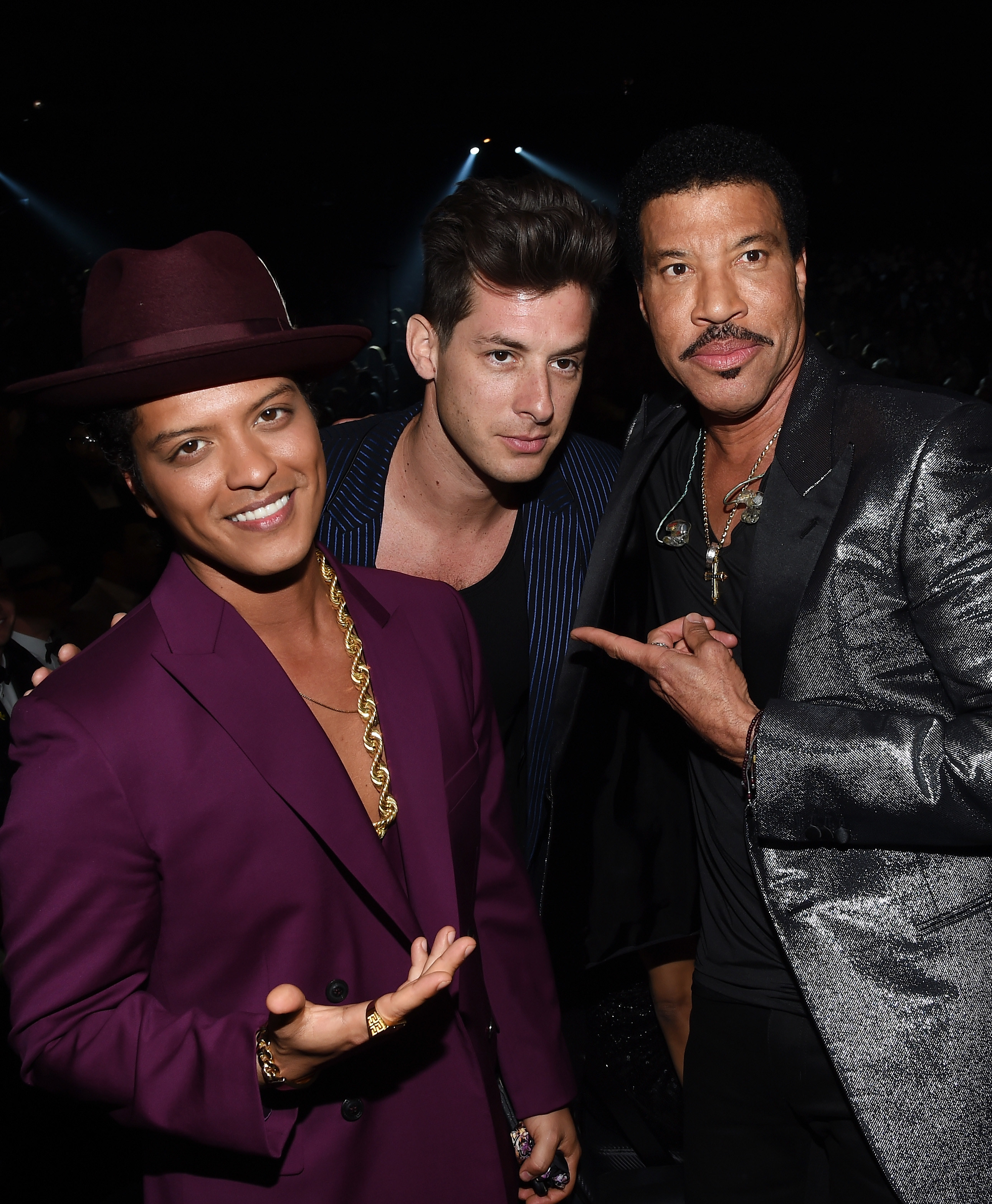 Bruno Mars, Mark Ronson and Lionel Richie