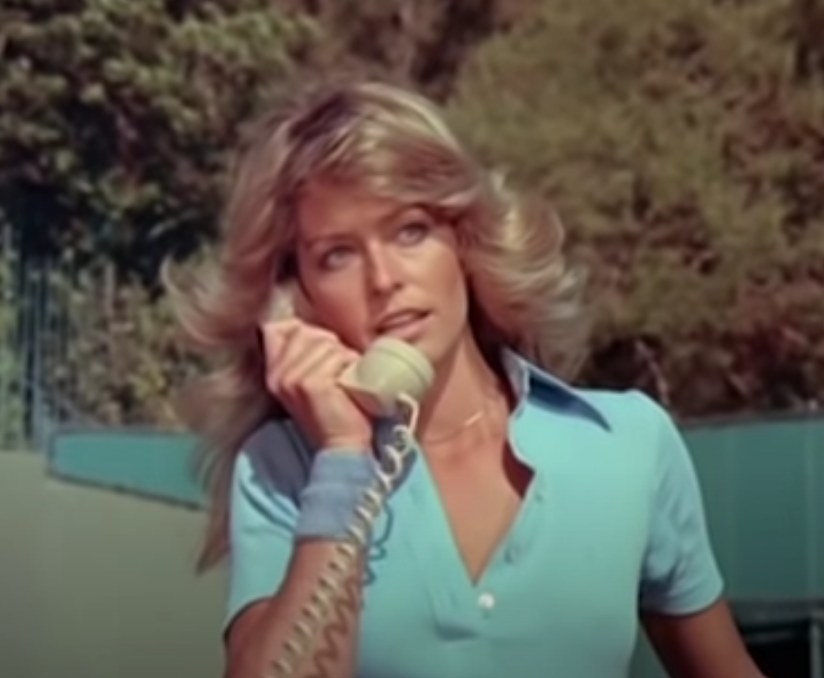 Farrah Fawcett as Jill answers the phone in the &quot;Charlie&#x27;s Angels&quot; pilot episode