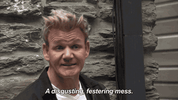 gif of gordon ramsey saying a disgusting festering mess