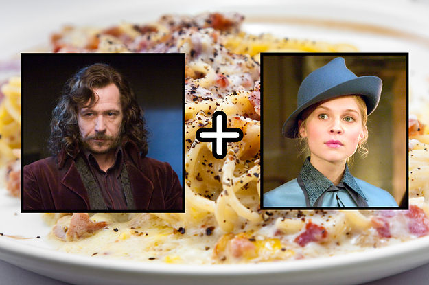 sirius black and fleur delacour in front of some pasta carbonara