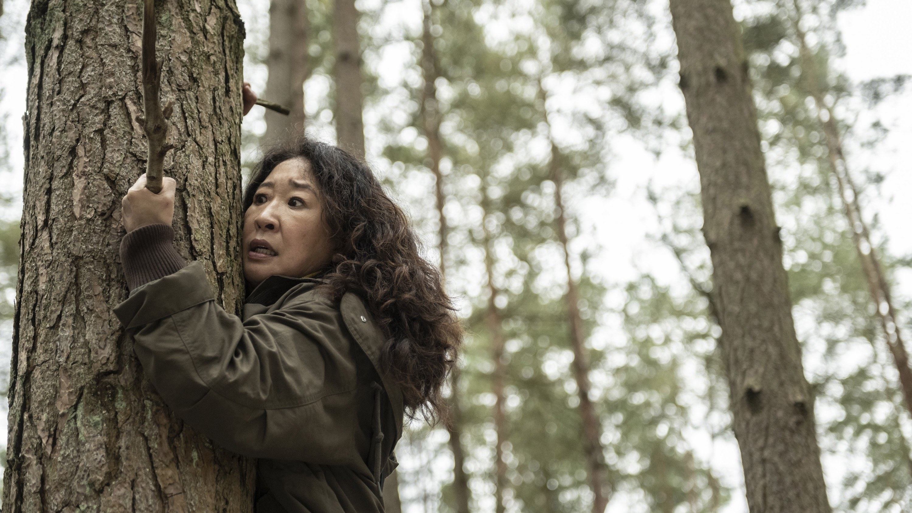 Eve climbing a tree in &quot;Killing Eve&quot;