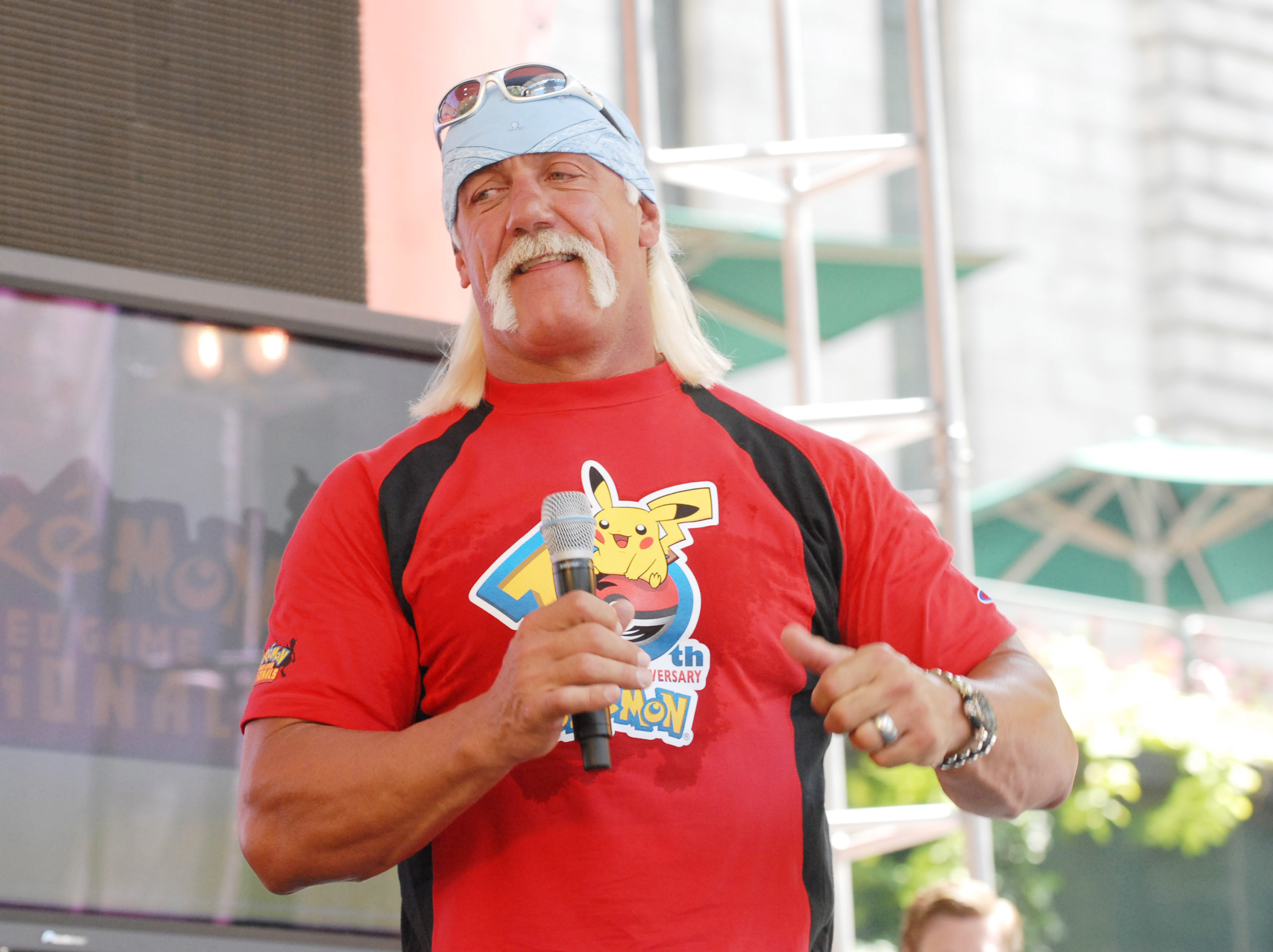 Hulk Hogan during Fans Gather in Bryant Park for The Pokemon Party of The Decade at Bryant Park in New York City, NY, United States.