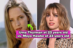 Uma Thurman vs. Maya Hawke both at 23 years old
