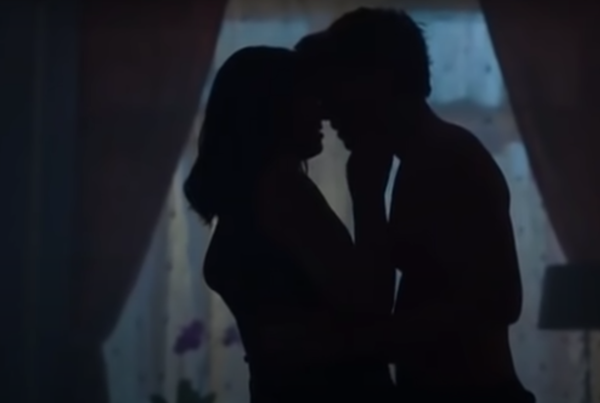 Archie and Veronica&#x27;s silhouettes as they kiss