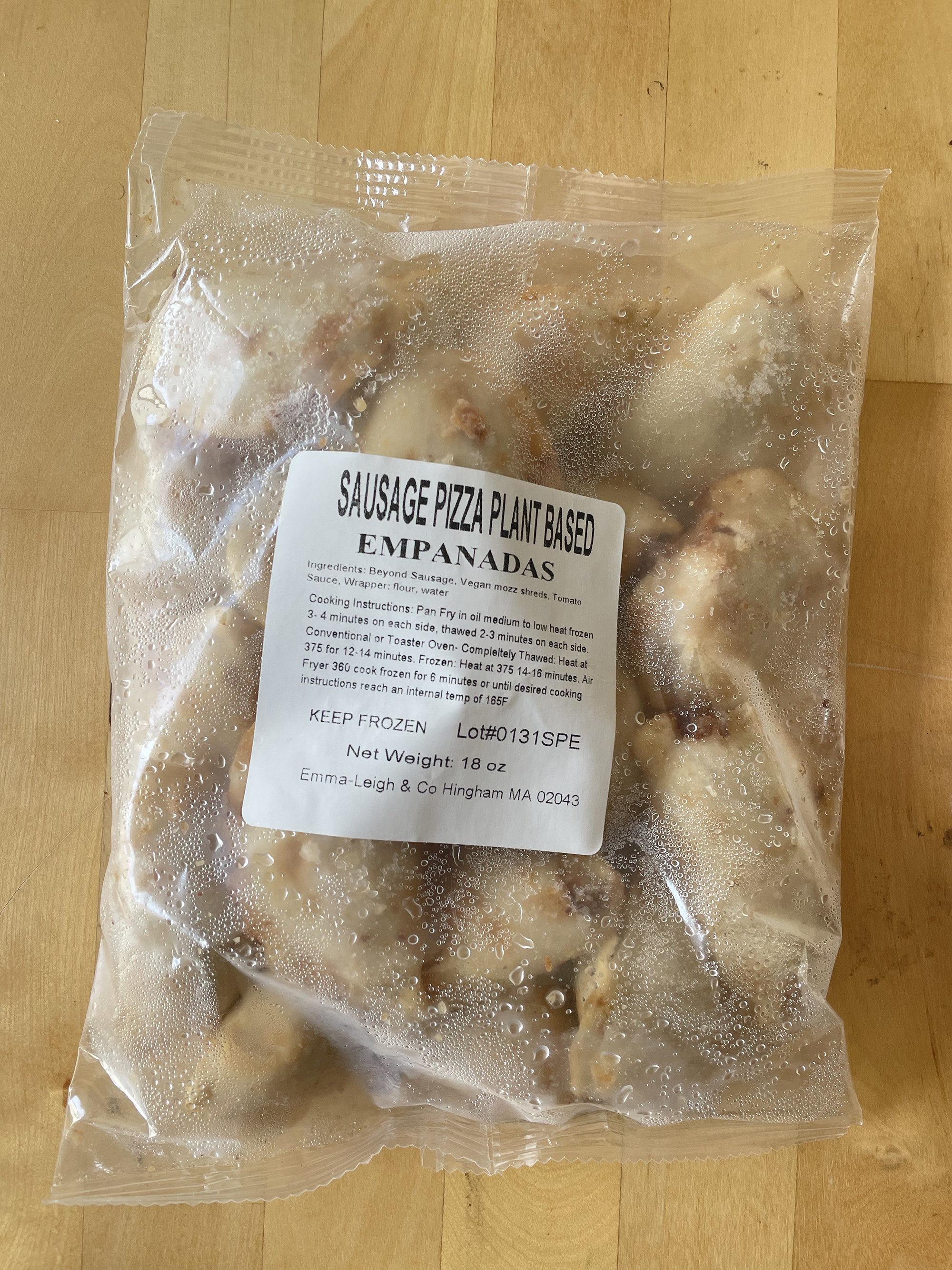 A bag of sausage pizza empanadas