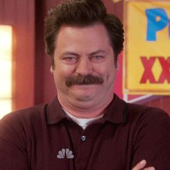 Nick Offerman as Ron Swanson laughs in &quot;Parks and Recreation&quot;
