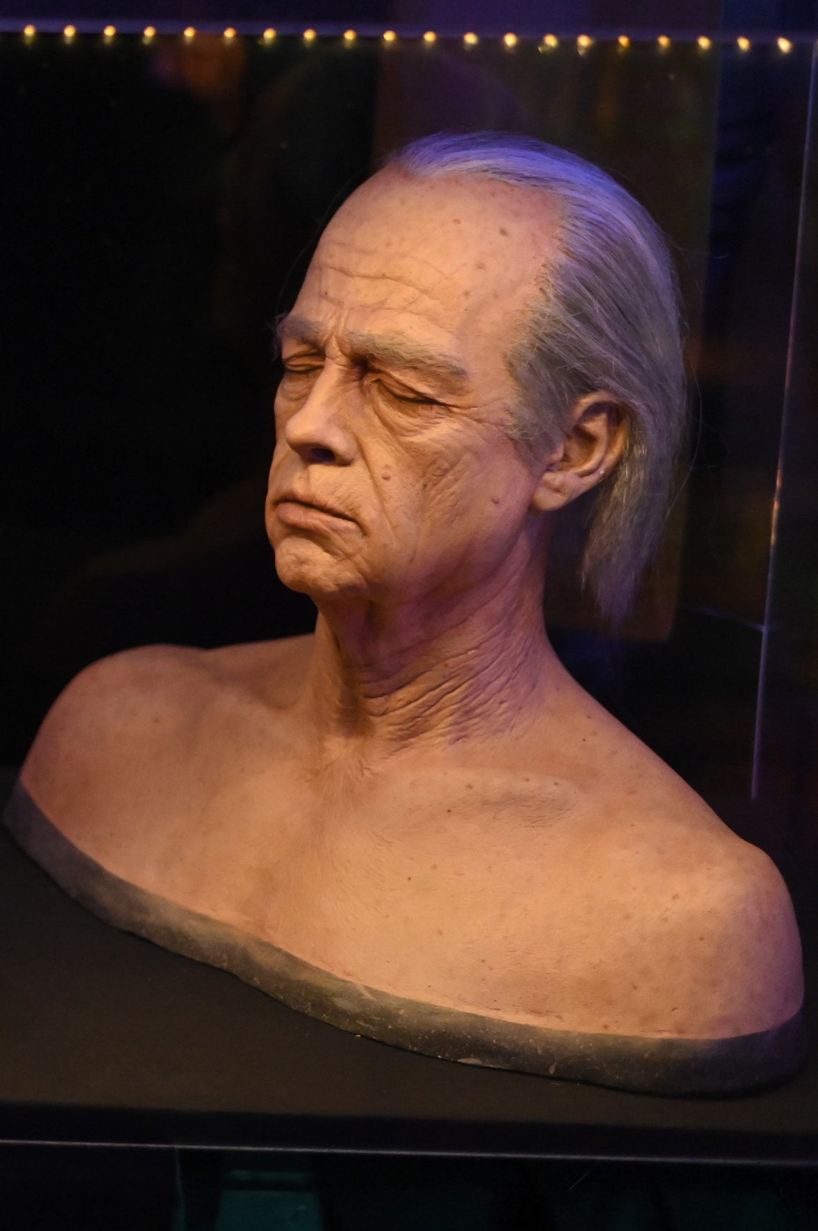 An old prosthetic bust of Brad Pitt in the movie The Curious Case of Benjamin Button