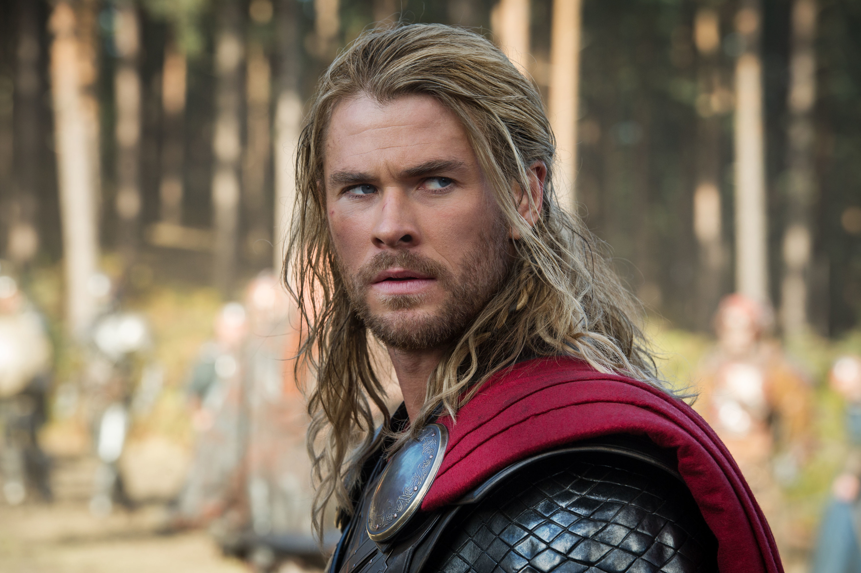 Chris in full costume as Thor