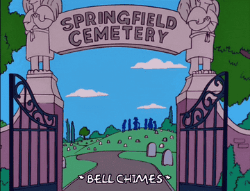 the cemetery in The Simpsons