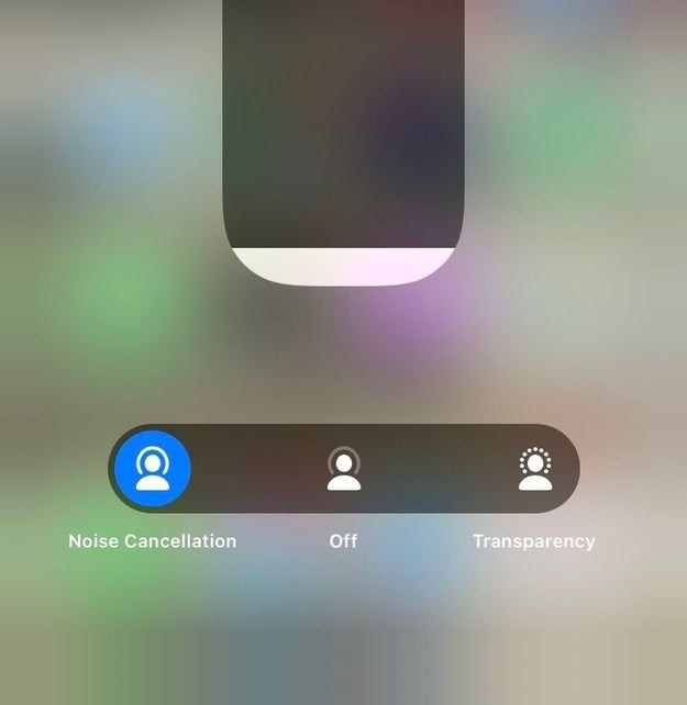 Screenshot showing the controls on the AirPods Pro