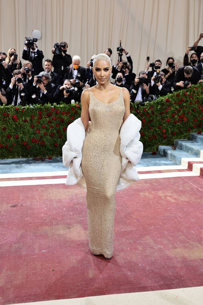 Kim Kardashian wore a red cutout dress for her 43rd birthday