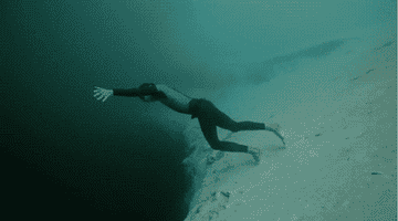someone free diving