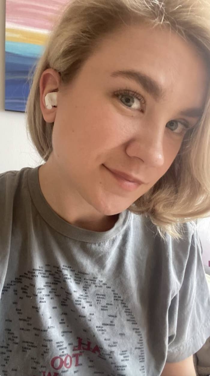 BuzzFeed editor wearing AirPods Pro