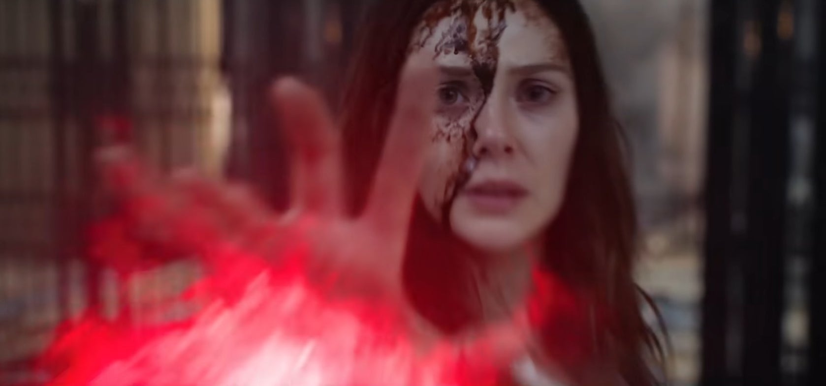 Wanda using magic with blood on her face in &quot;Doctor Strange in the Multiverse of Madness&quot;