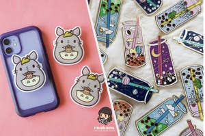 Totoro Phone Grip and Seasonal Drinks Bubble Tea Pins