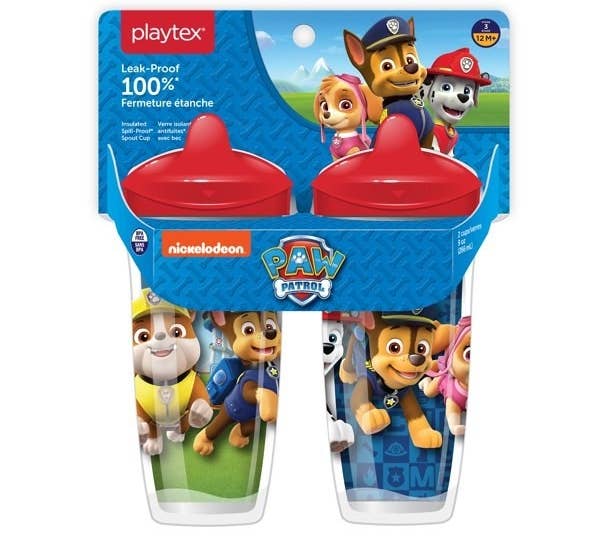 PAW PATROL 2-PK Spill Proof Sippy POP-UP STRAW Cups Kids Drink Beverages  Tumbler