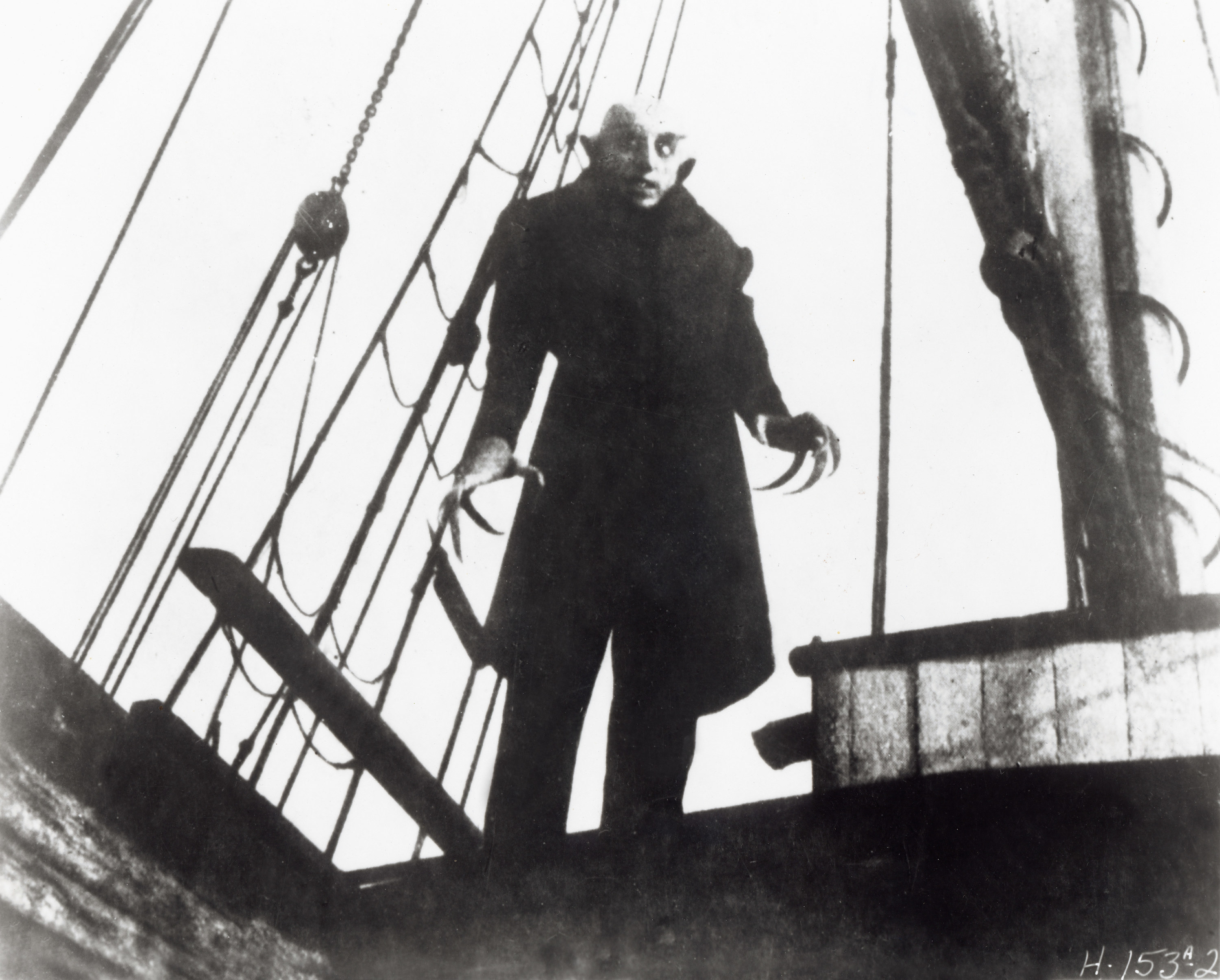 Nosferatu vampire stood on a boat
