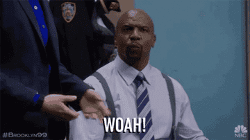 Terry Crews in Brooklyn 99 looking amazed and saying woah