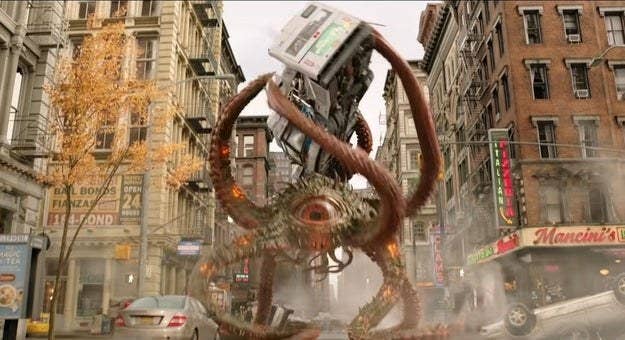 Gargantos holding a bus over its head in &quot;Doctor Strange in the Multiverse of Madness&quot;
