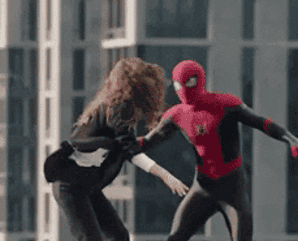 GIF of Spider-Man and MJ in Spider-Man: No Way Home
