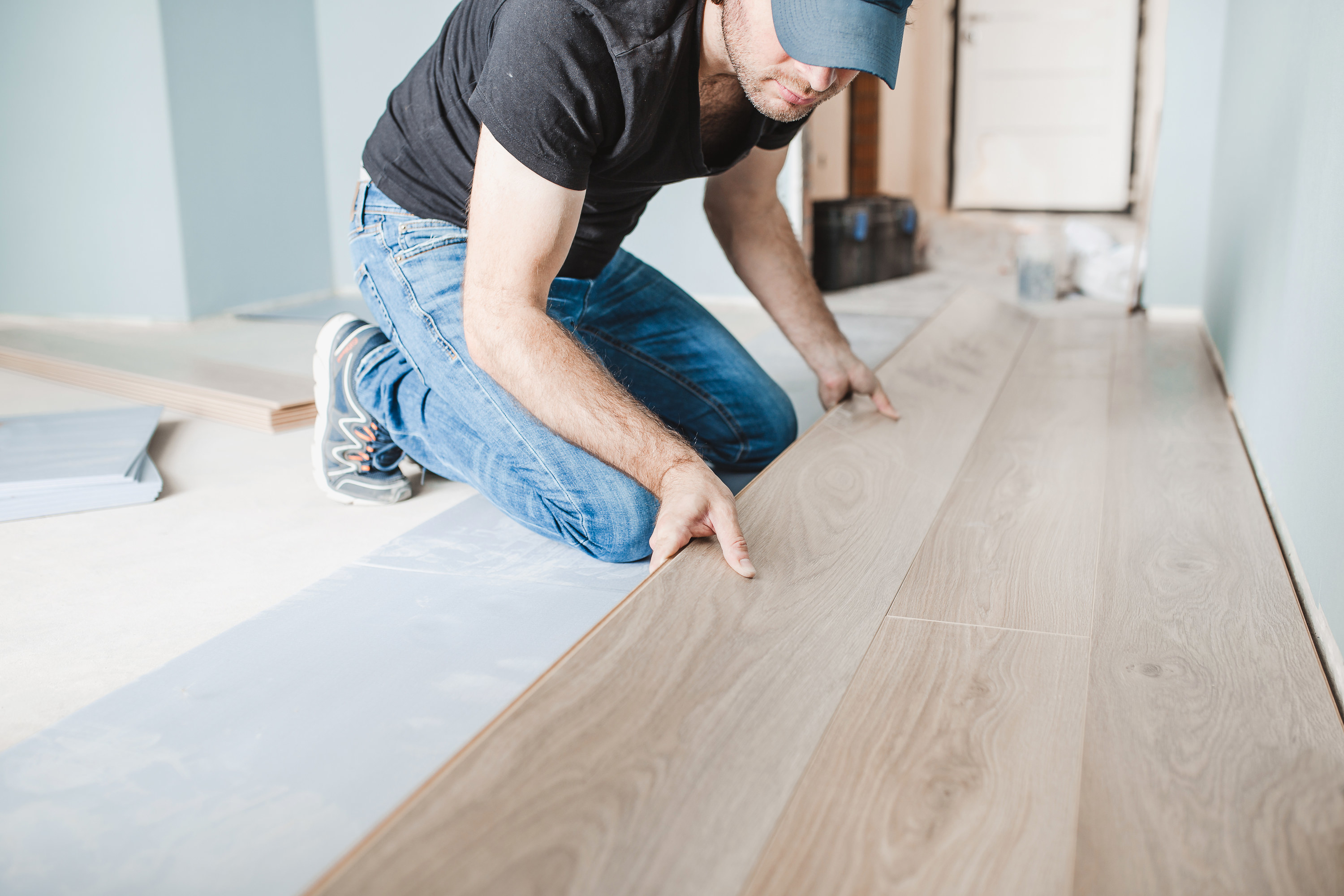 Installing vinyl fake wood flooring