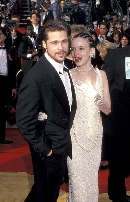 Juliette Lewis and Brad Pitt at a red carpet event in the &#x27;90s
