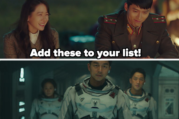 A split thumbnail, with one image showing a man and a woman laughing and one showing three astronauts in a space ship