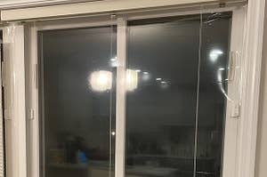 A reviewer's photo of their window with the film attached