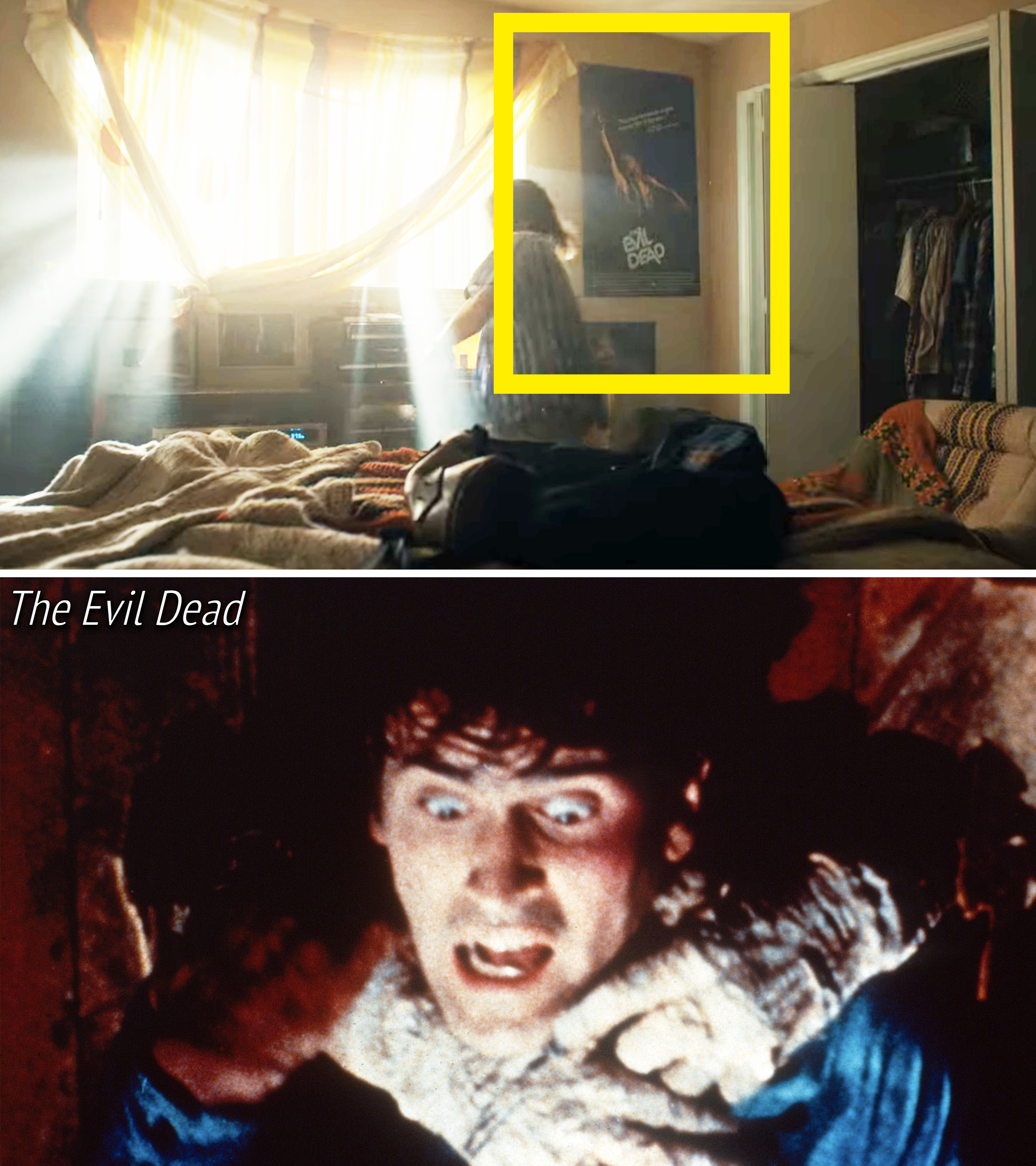 &quot;The Evil Dead&quot; poster; a scene from the movie