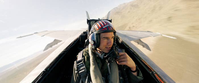 Tom Cruise flying.