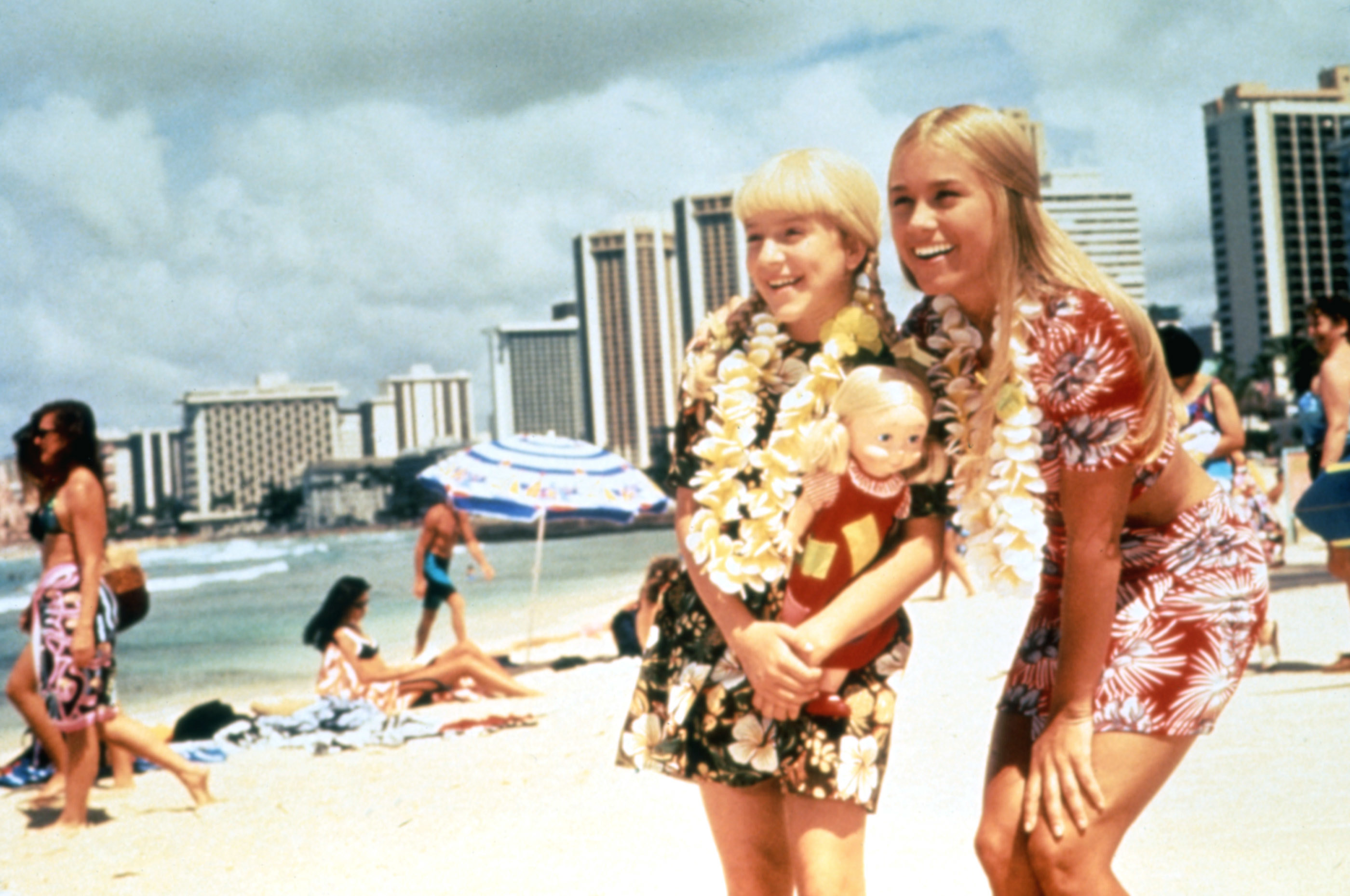Olivia Hack and Christine Taylor at the beach.