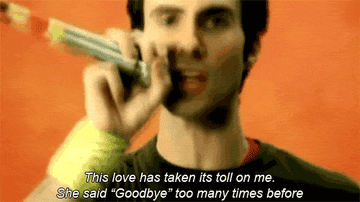A GIF of Adam Levine singing This Love