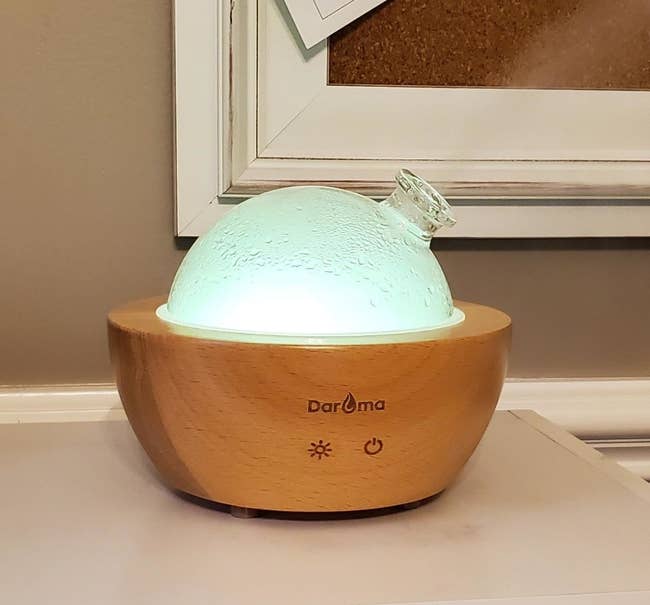 a solid indispensable lipid diffuser exhaling steam