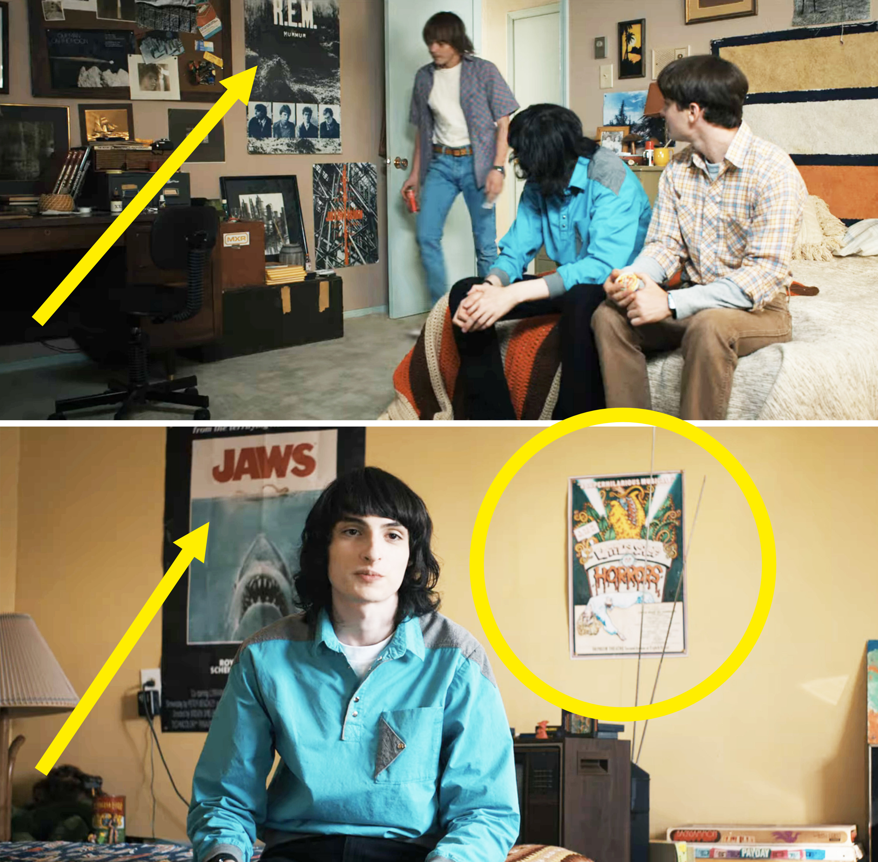 Arrows pointing to the posters in Will&#x27;s room