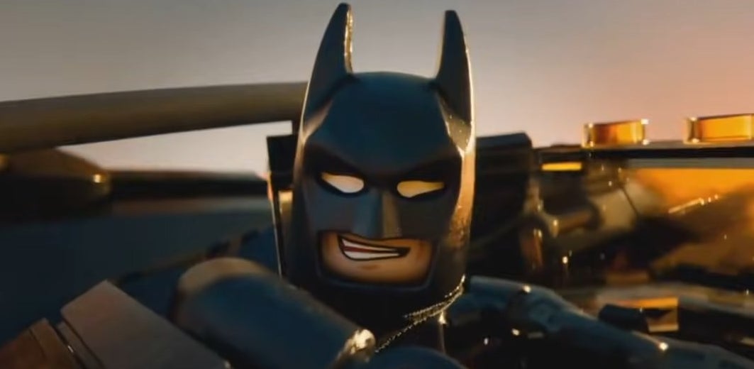 Batman sitting in his flying car in &quot;The Lego Movie&quot;