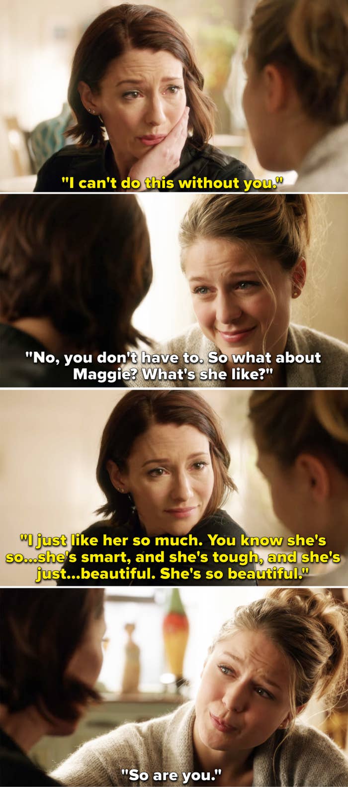 Alex talking about Maggie and saying she&#x27;s smart, tough, and so beautiful