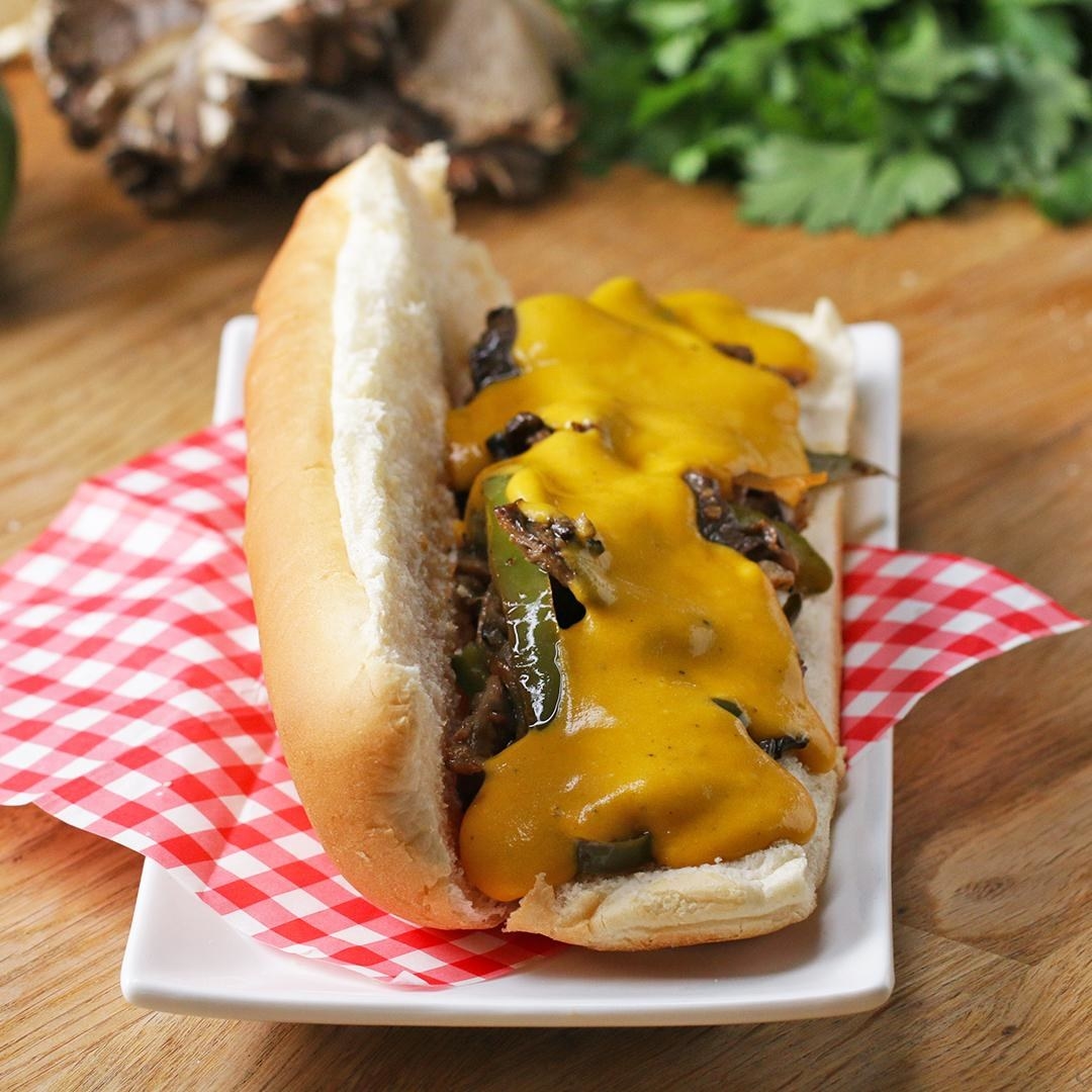 Vegan Mushroom “Cheesesteak” Sandwich