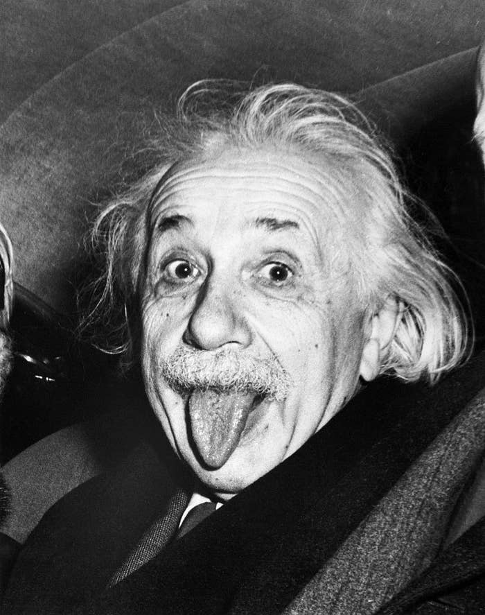 Einstein sticking his tongue out