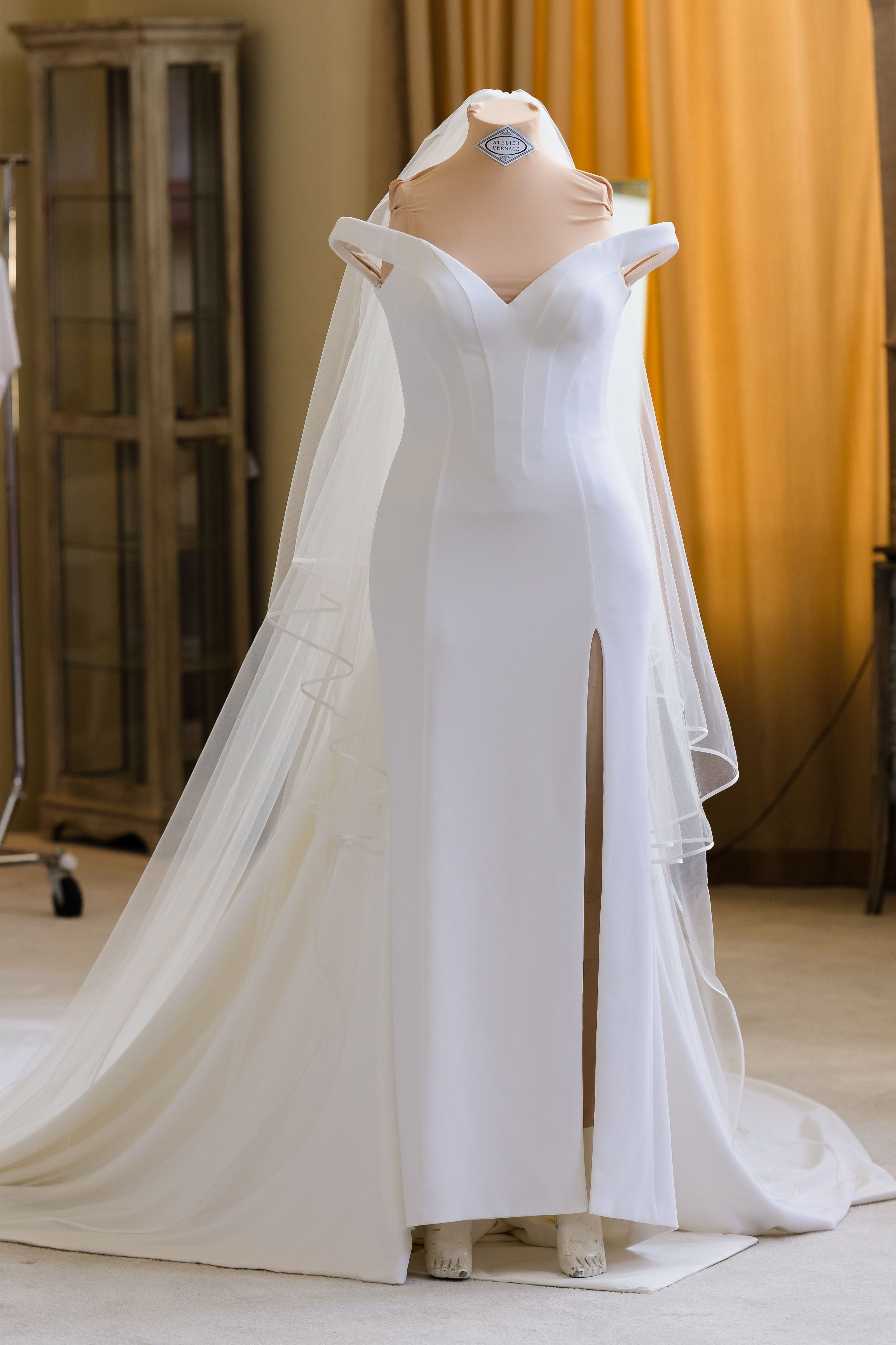 Wedding gown on a headless mannequin