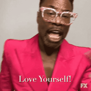 GIF of a man saying &quot;Love yourself!&quot;