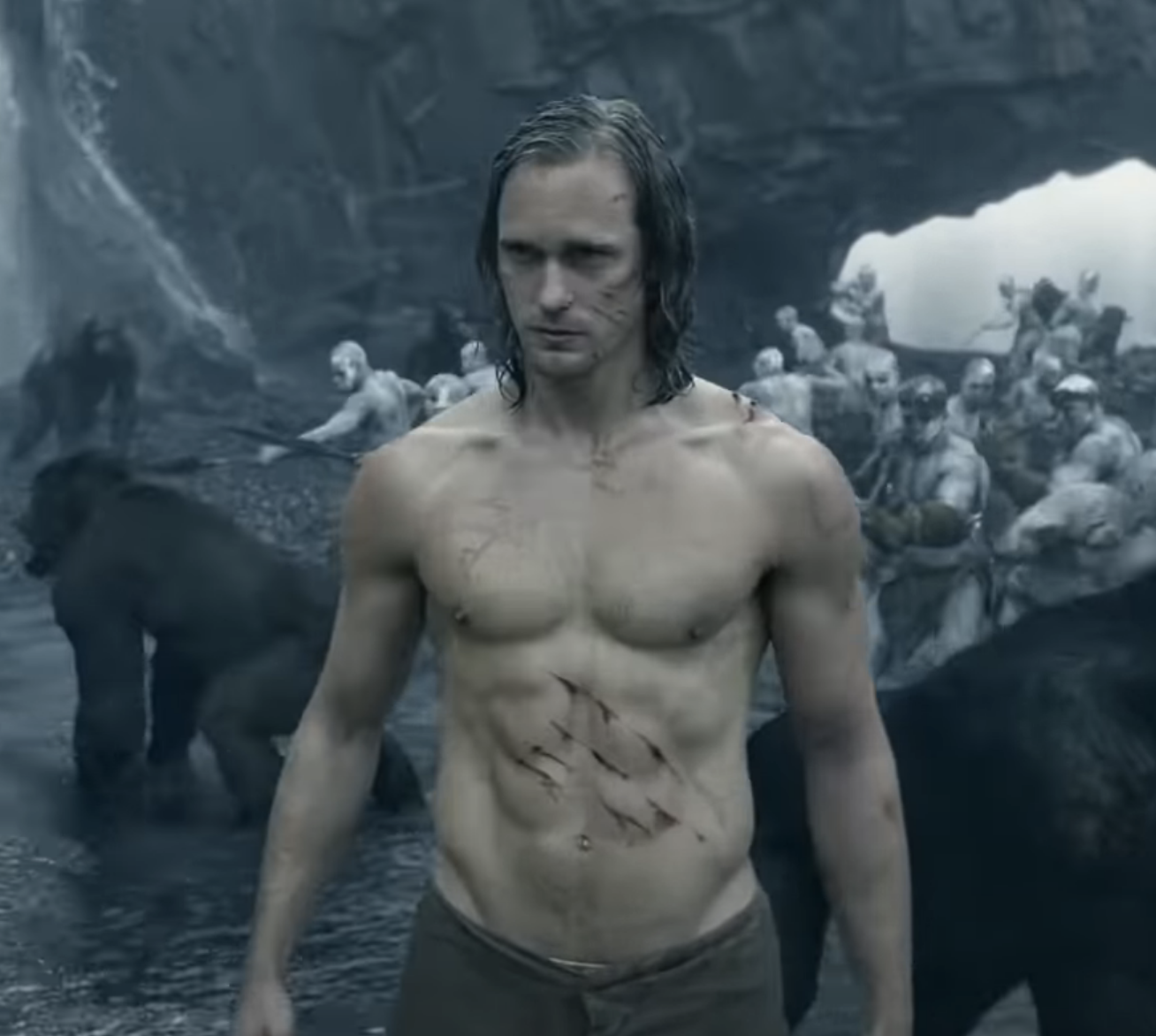 A shirtless Alexander in Tarzan