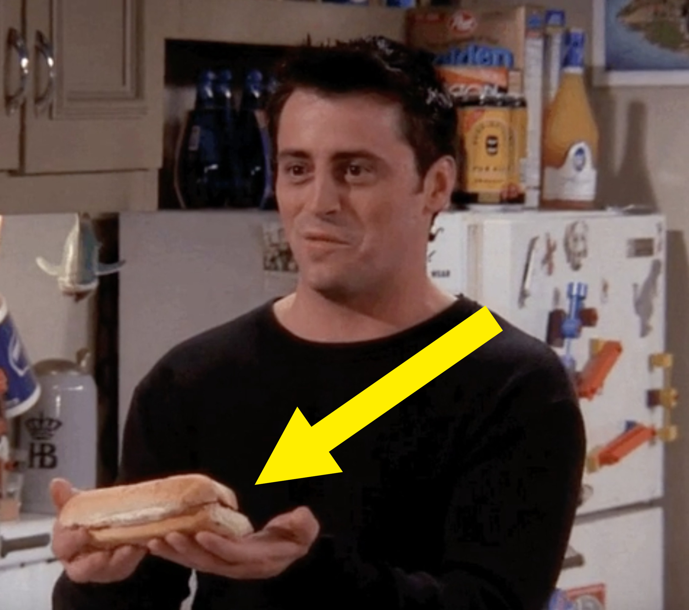 Joey from &quot;Friends&quot; holding a sandwich