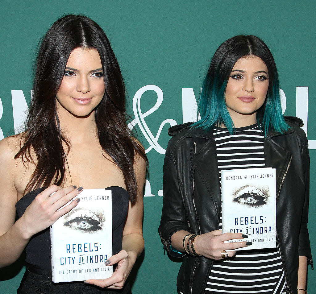 Kylie and Kendall Jenner with their book &quot;Rebels: city of indra&quot;