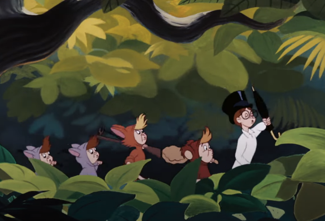 孩子们在彼得·潘在森林里