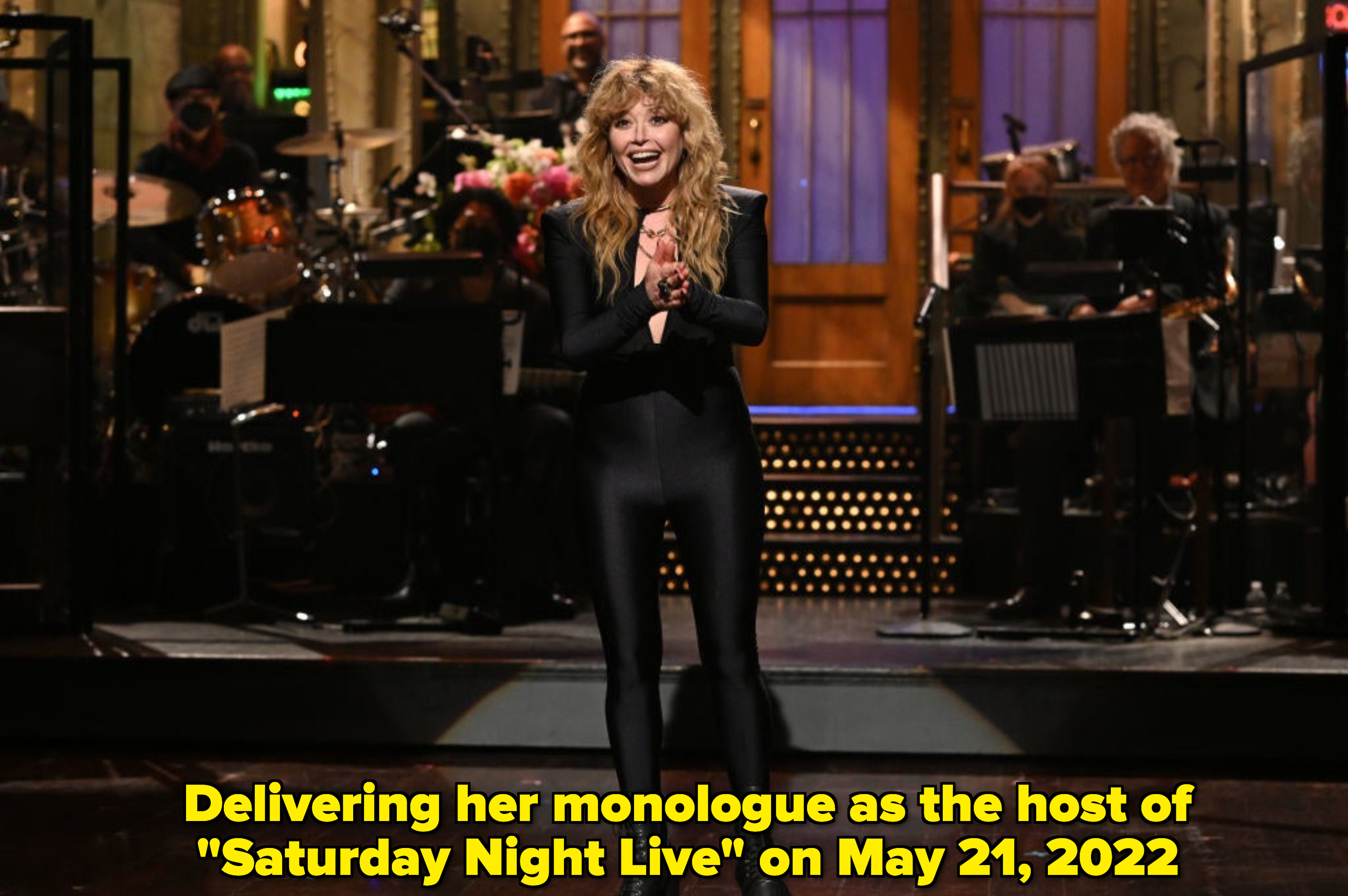 Lyonne smiling onstage on &quot;SNL&quot;